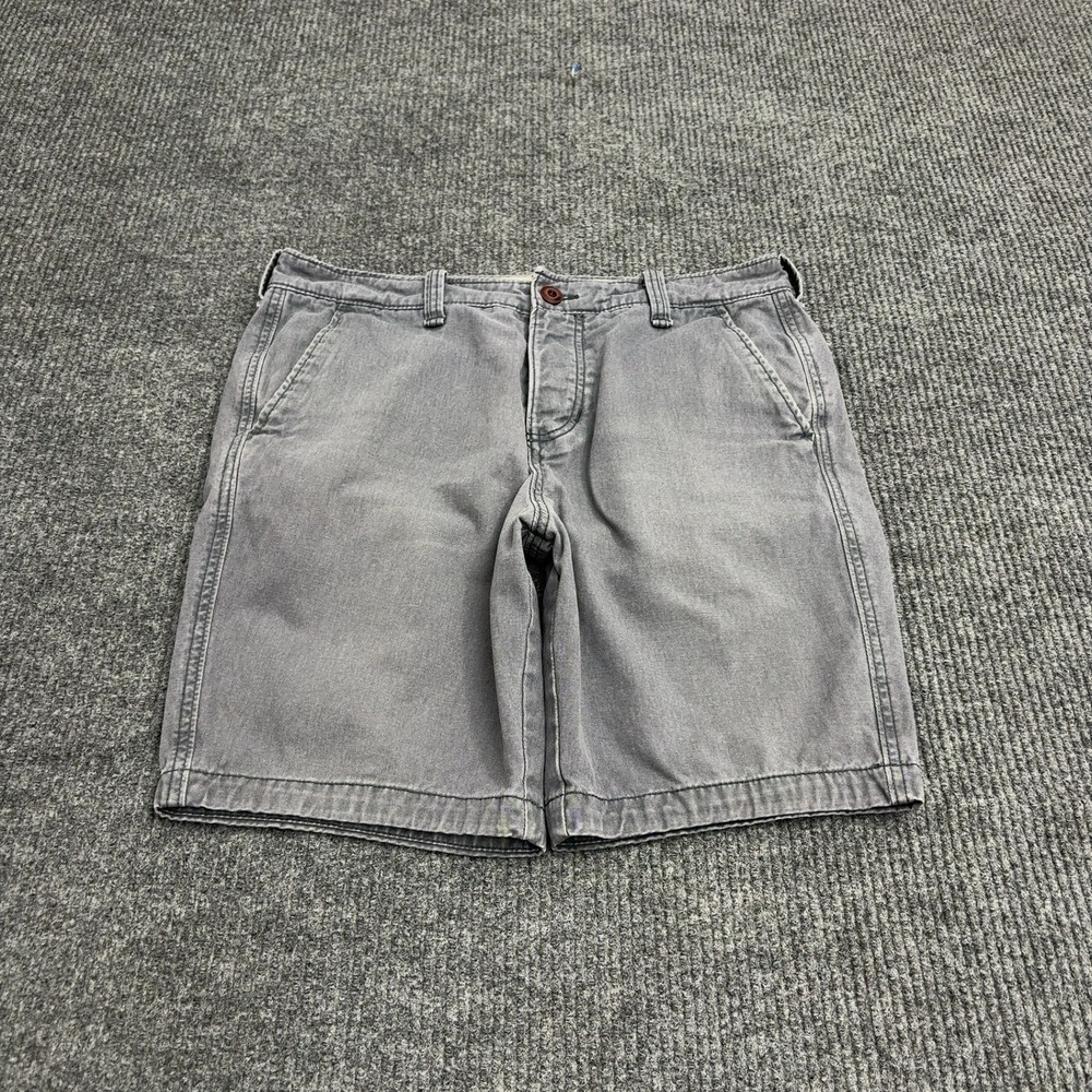 Hollister Shorts Mens 33 Grey Cotton Chino Casual Summer Style